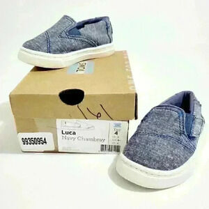 Toms Unisex Kids’ Size 4 Tiny Luca Slip-On Trainer